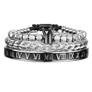 Enamel Roman Bracelet with Royal Crown Charm