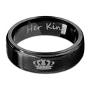 King And Queen Crown Couples Ring Set
