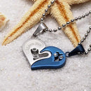 Couples Key To Heart Necklace Set