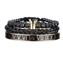 Enamel Roman Bracelet with Royal Crown Charm