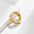 Titanium Cuban Link Knot Men's Ring